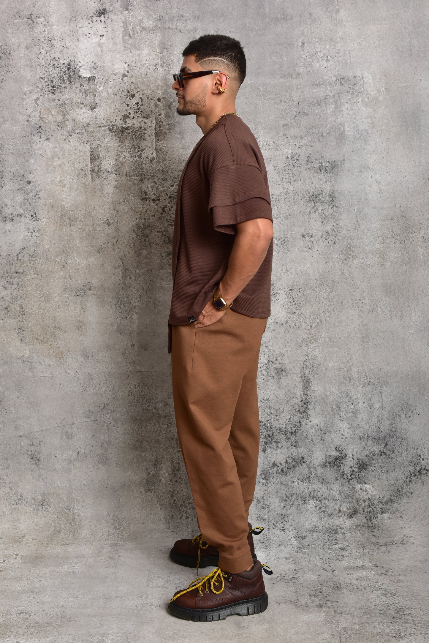 Camiseta Fighter layering marron