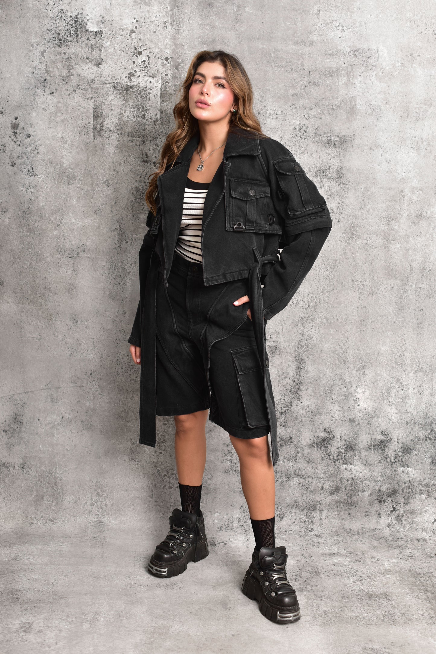 Chaqueta denim tactical black