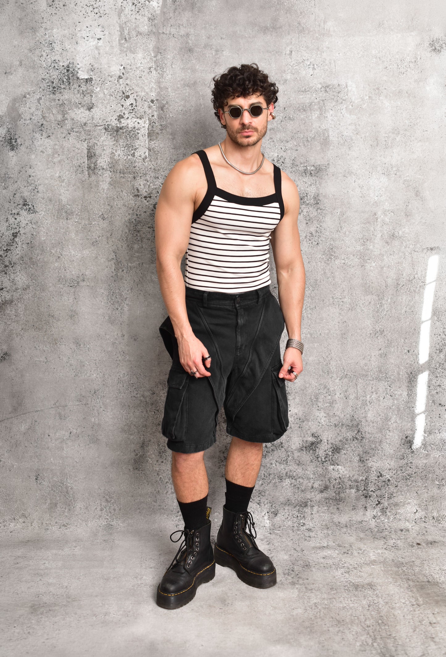 Tank top rib de rayas