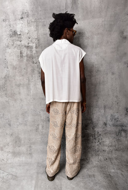 Pantalón terra wide leg bordado