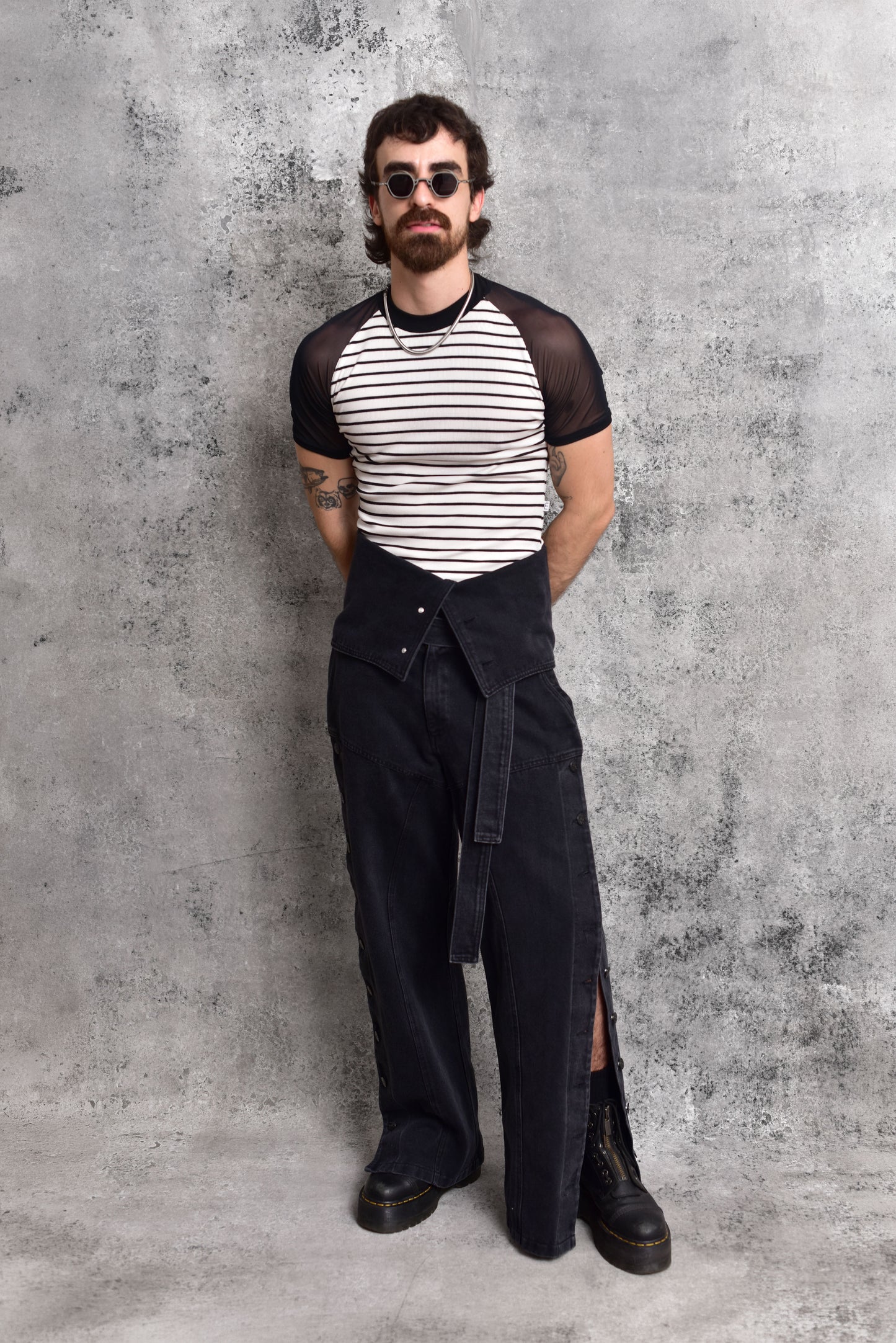 Camiseta Rayas Mesh Slim Fit