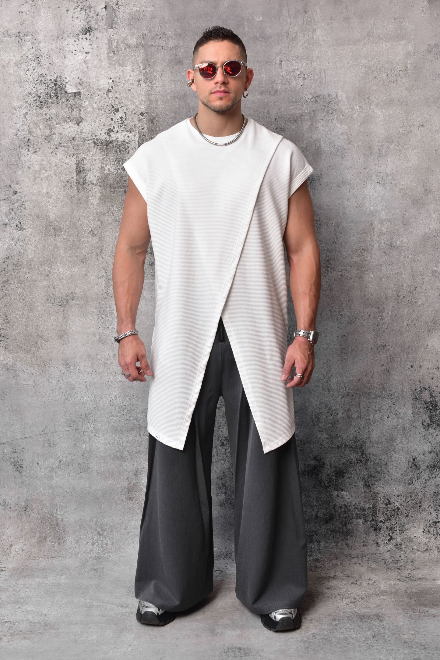 Pantalon axis pleats gris
