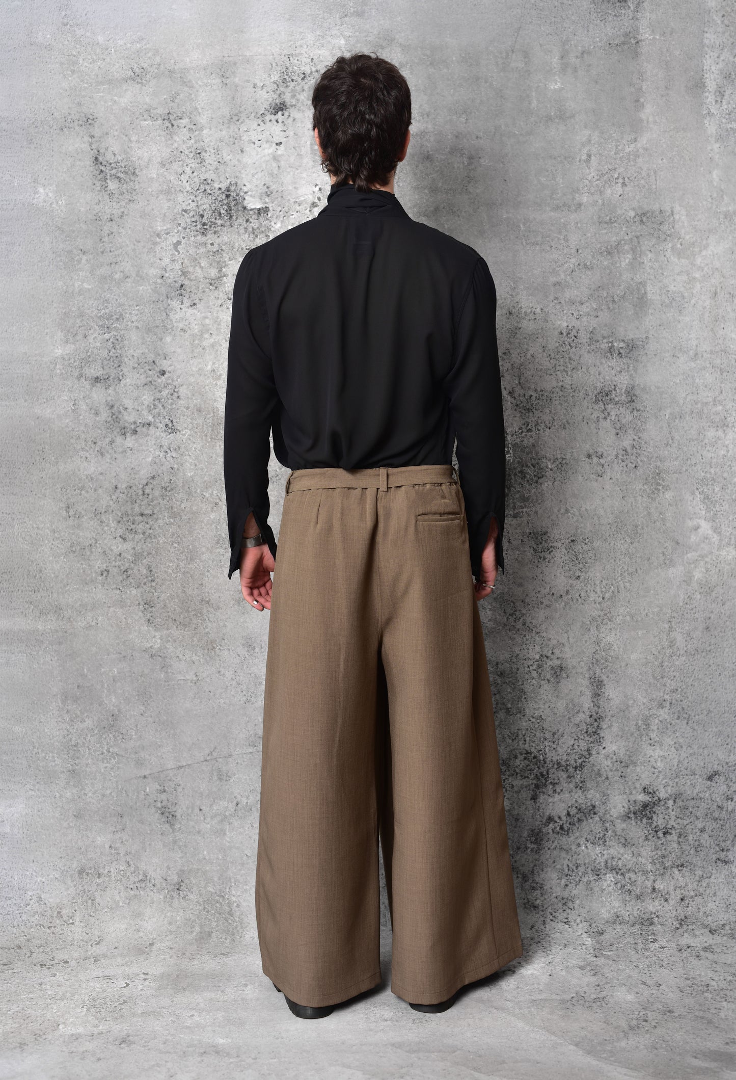 Pantalon tatami plisse mocca