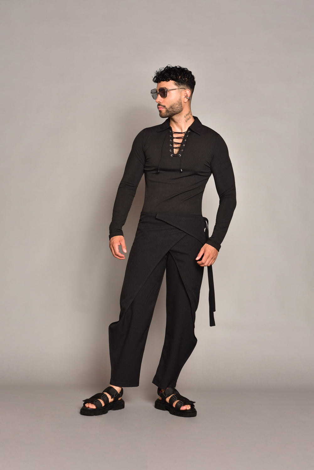 Pantalon bali wraps negro