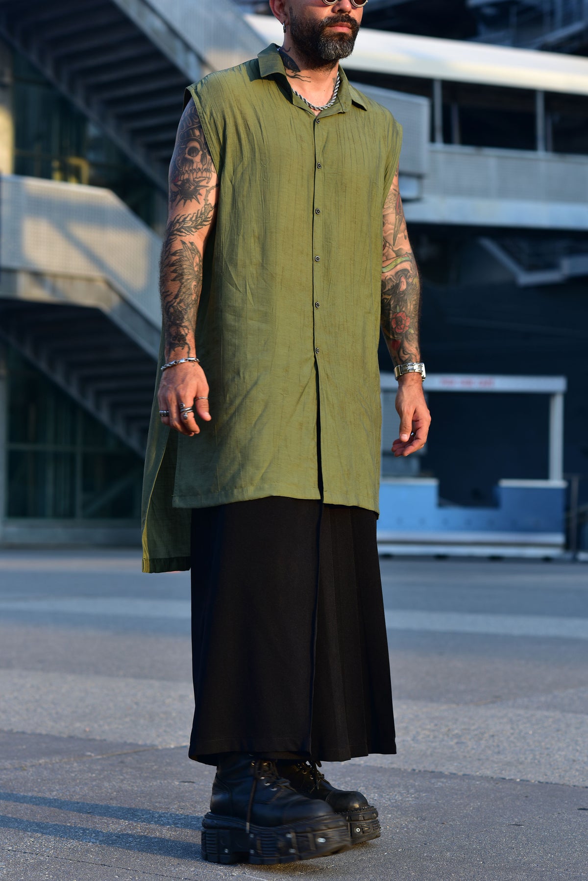 Camisa sleeveless extralarga midori Veil