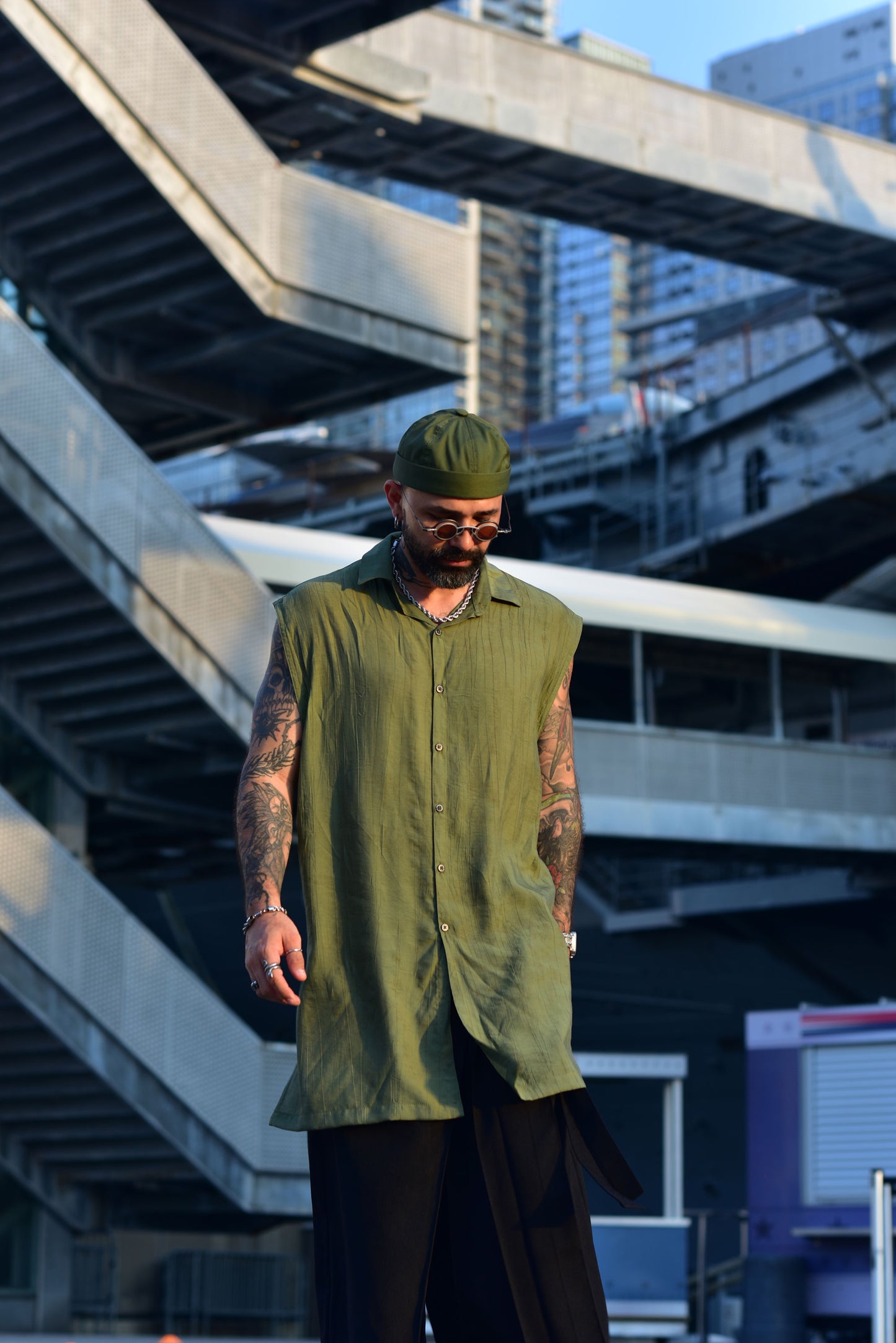 Camisa sleeveless extralarga midori Veil