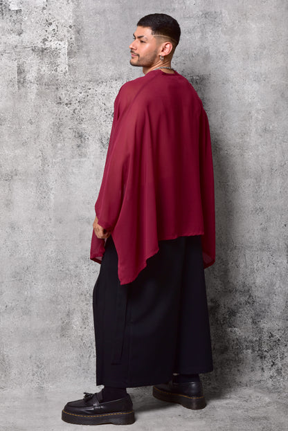 Bluson oversize velo ghost wine