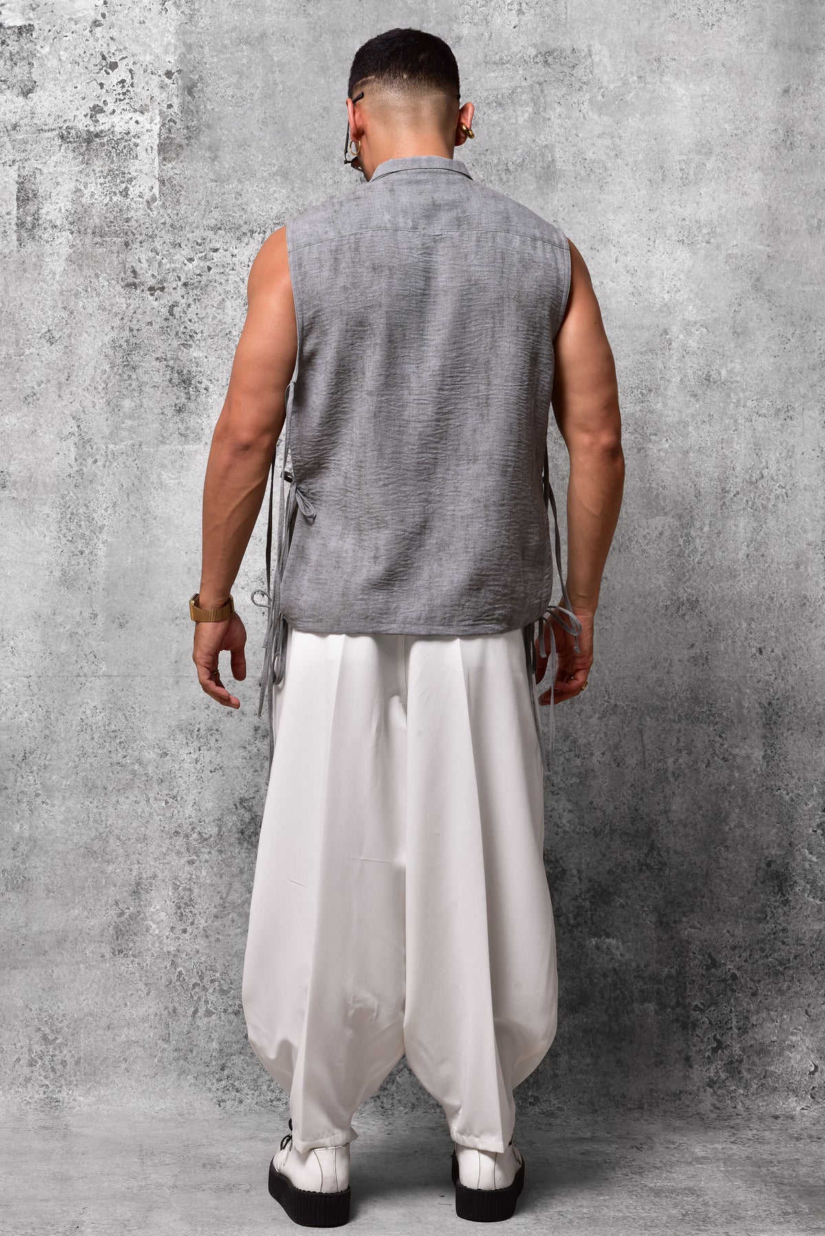 Pantalon harem yoga marfil