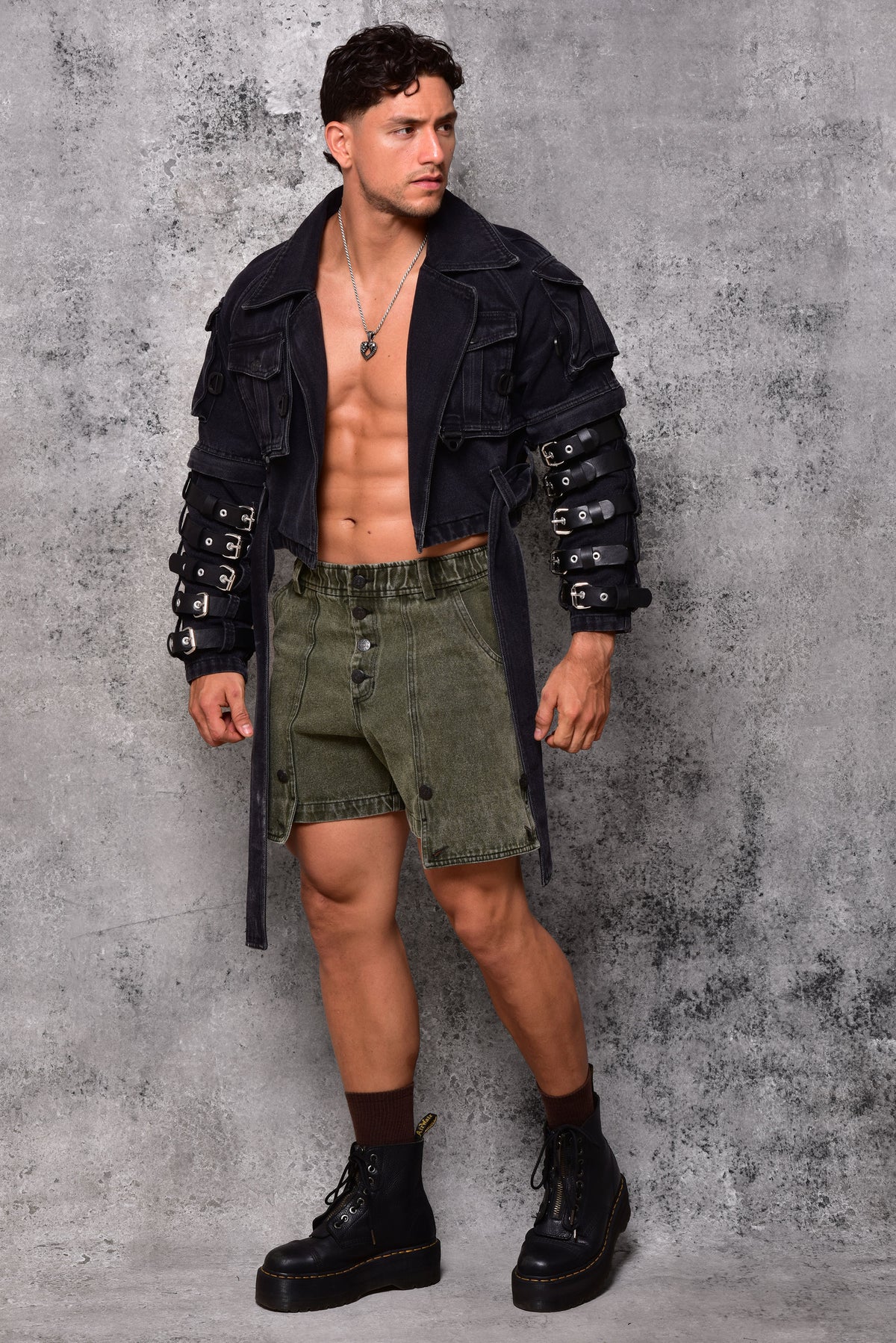 Chaqueta biker cargo techwear black
