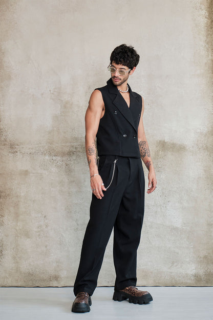 Chaleco tailored old money black