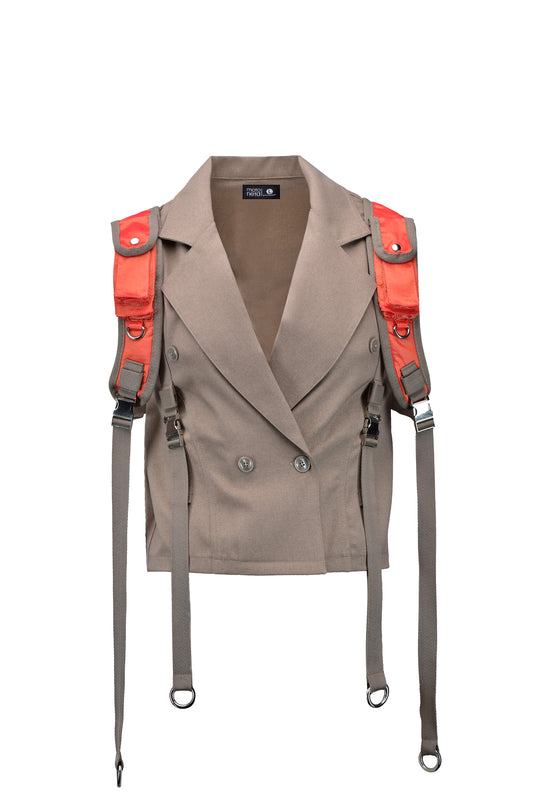 Chaleco old money techwear beige