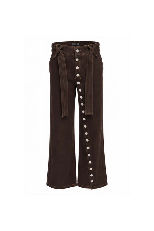 Dark Chocolate Button Denim