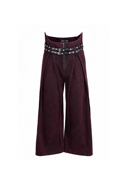 Pantalón devil ultra wide leg wine