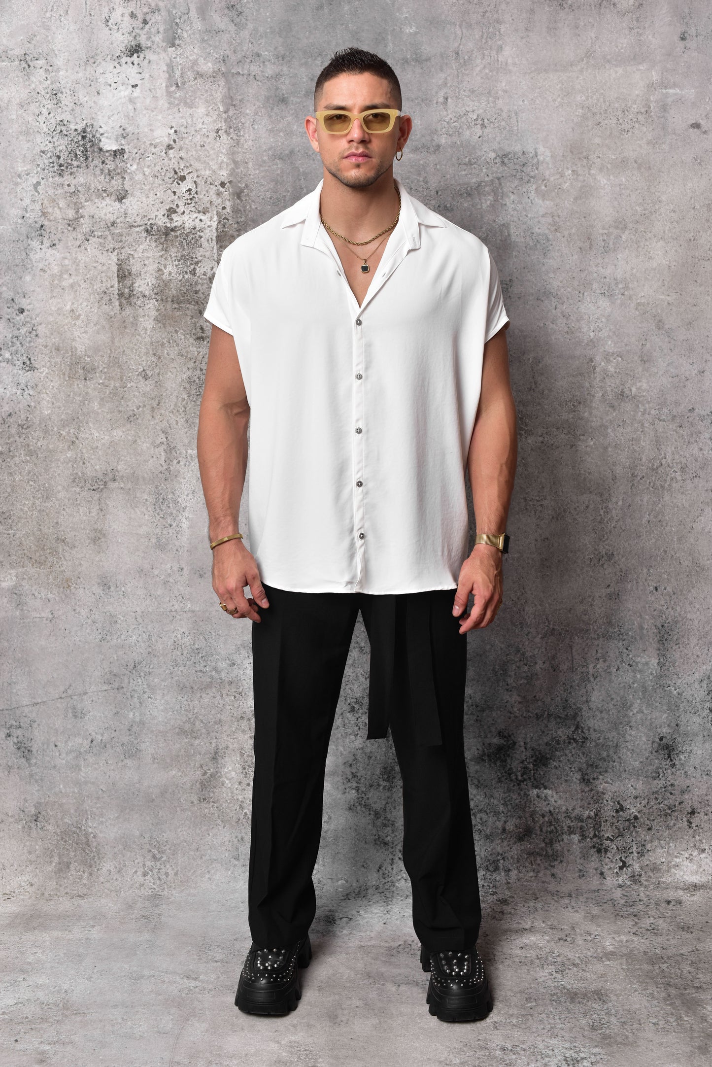 Bluson oversize extragrande blanco