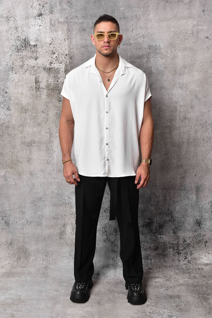 Bluson oversize extragrande blanco