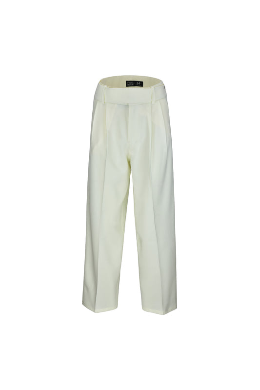 Pantalon loose fit blanco marfil