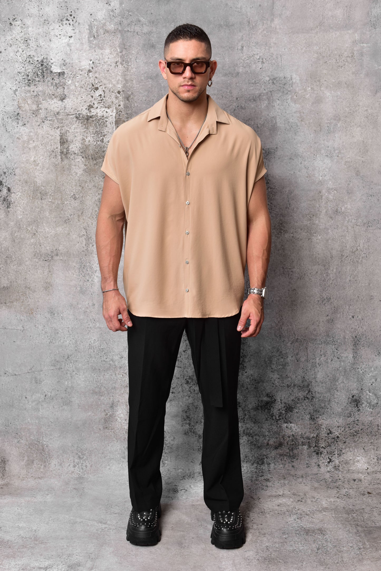 Bluson oversize extragrande beige