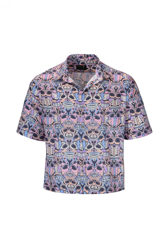 Camisa Retro Skull Pattern