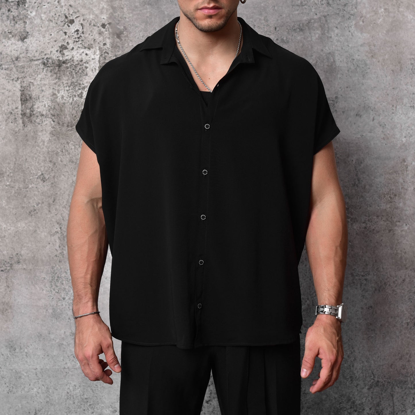 Bluson oversize extragrande negro