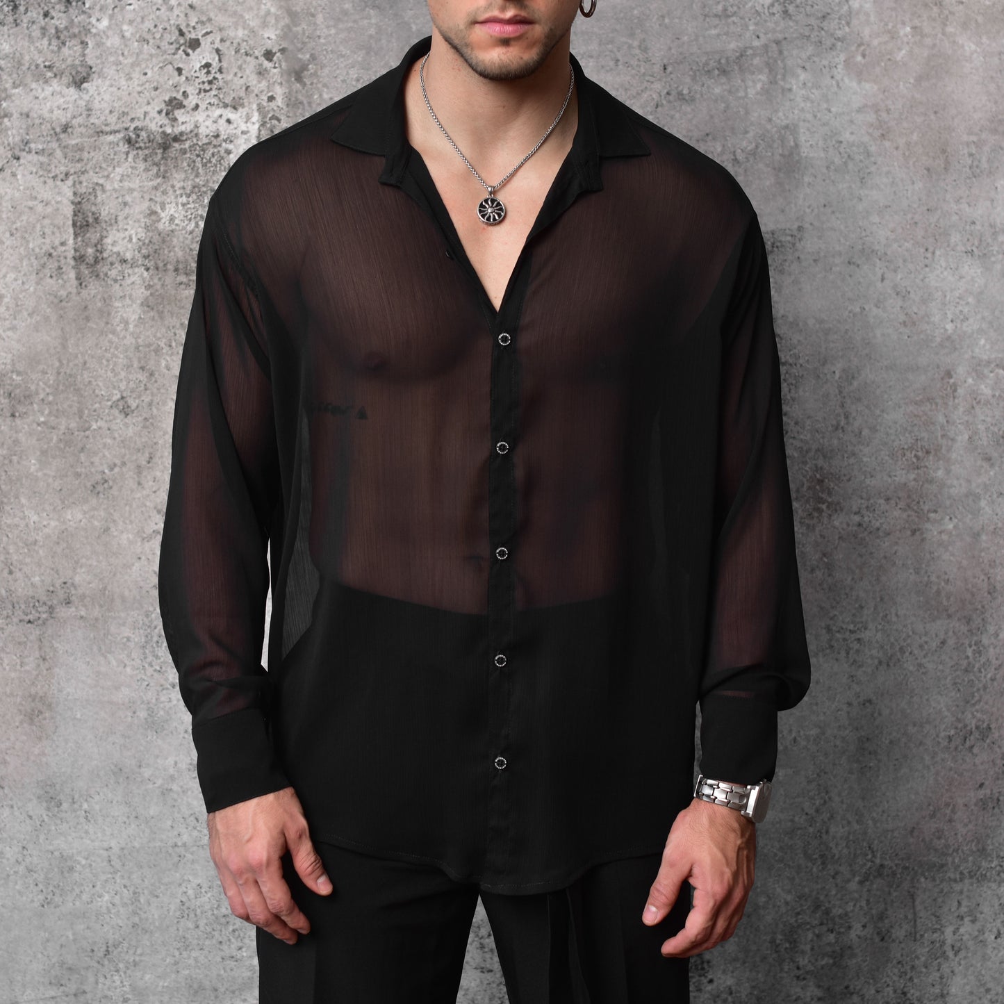 Camisa phantom essential transparente black