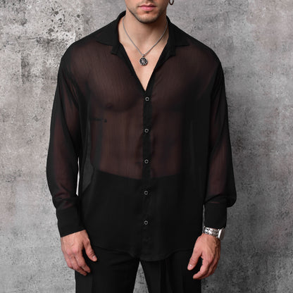 Camisa phantom essential transparente black