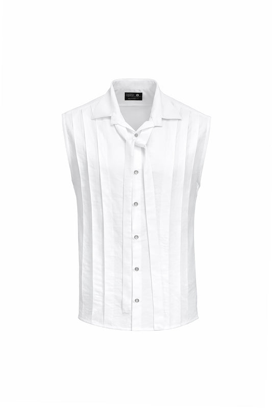 Camisa plisada blanca