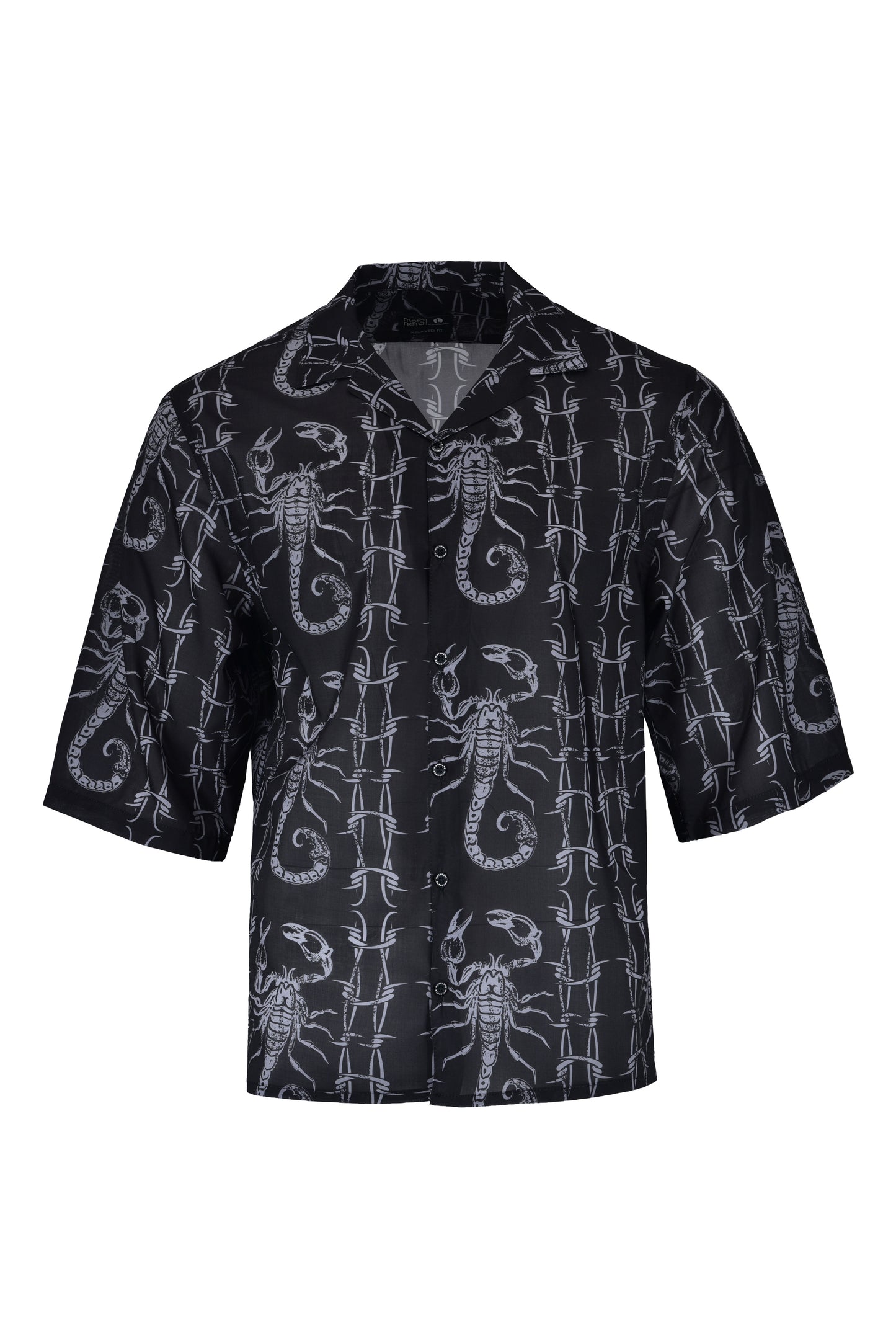 Camisa boxy fit estampada negra