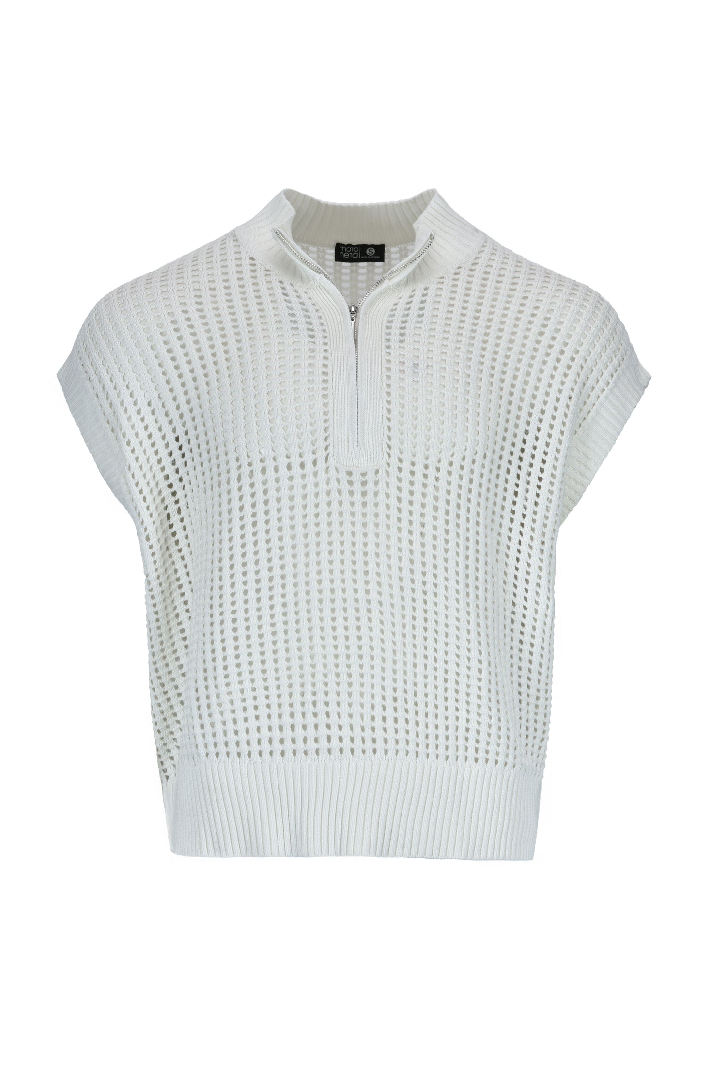 Camiseta Tejida Grid blanco