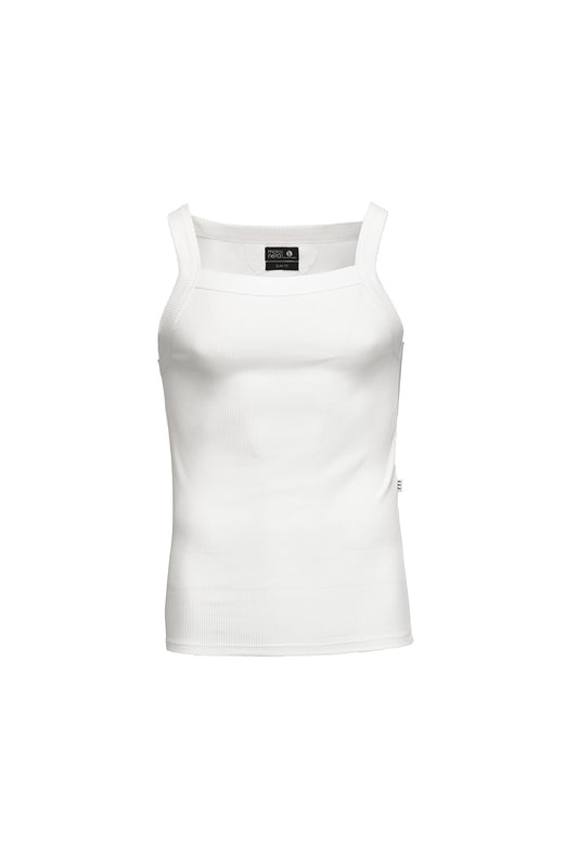 Tank top rib blanca