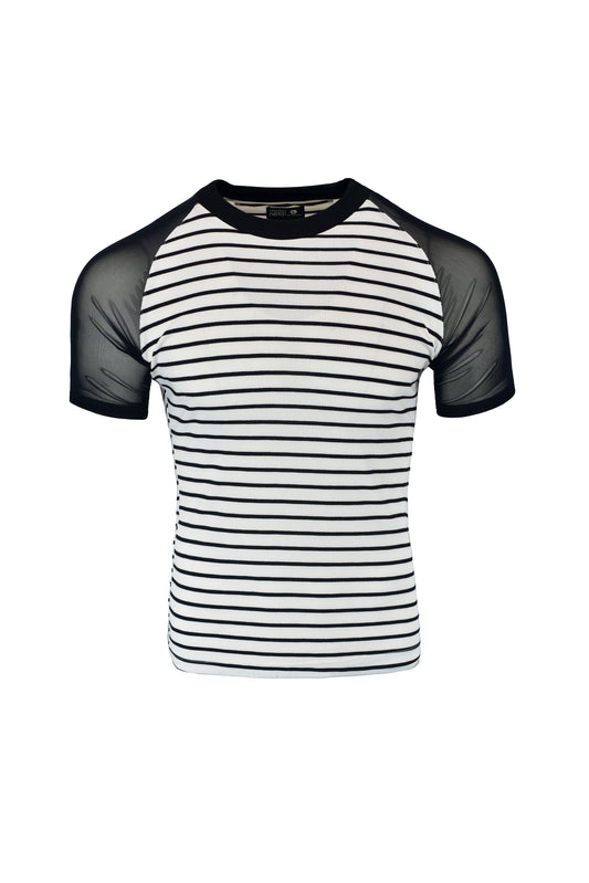 Camiseta Rayas Mesh Slim Fit