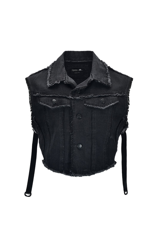 Chaleco cazador crop top