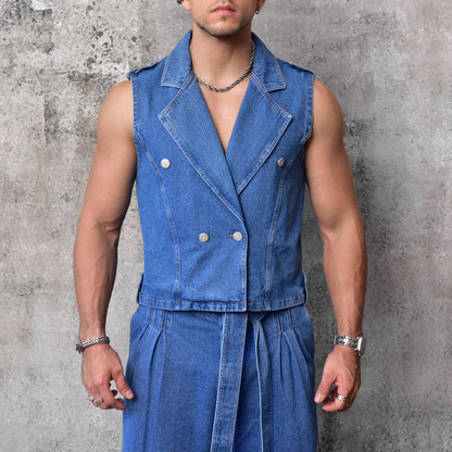 Chaleco tailored old money denim