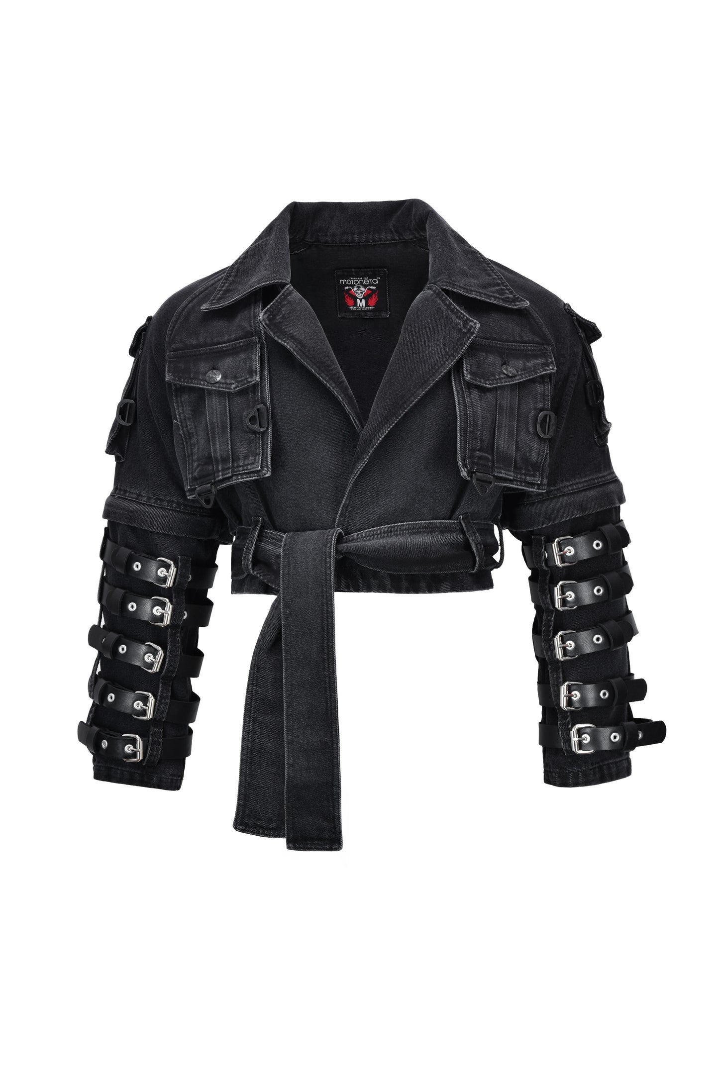 Chaqueta biker cargo techwear black
