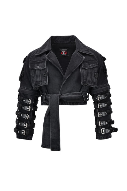Chaqueta biker cargo techwear black