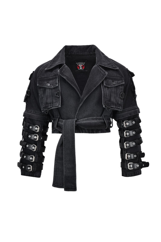 Chaqueta biker cargo techwear black