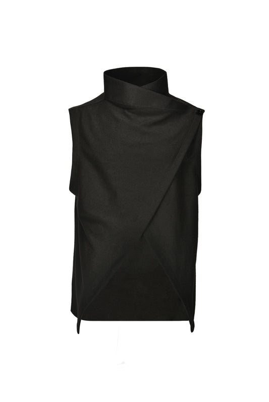 Black Oversized Wrap Shirt