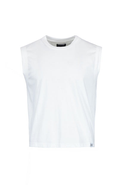 Camiseta sin mangas crop top blanca