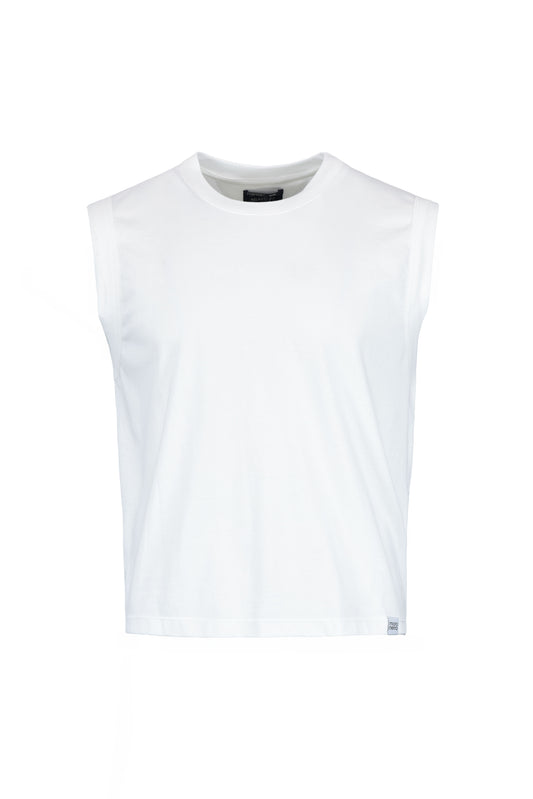 Camiseta sin mangas crop top blanca