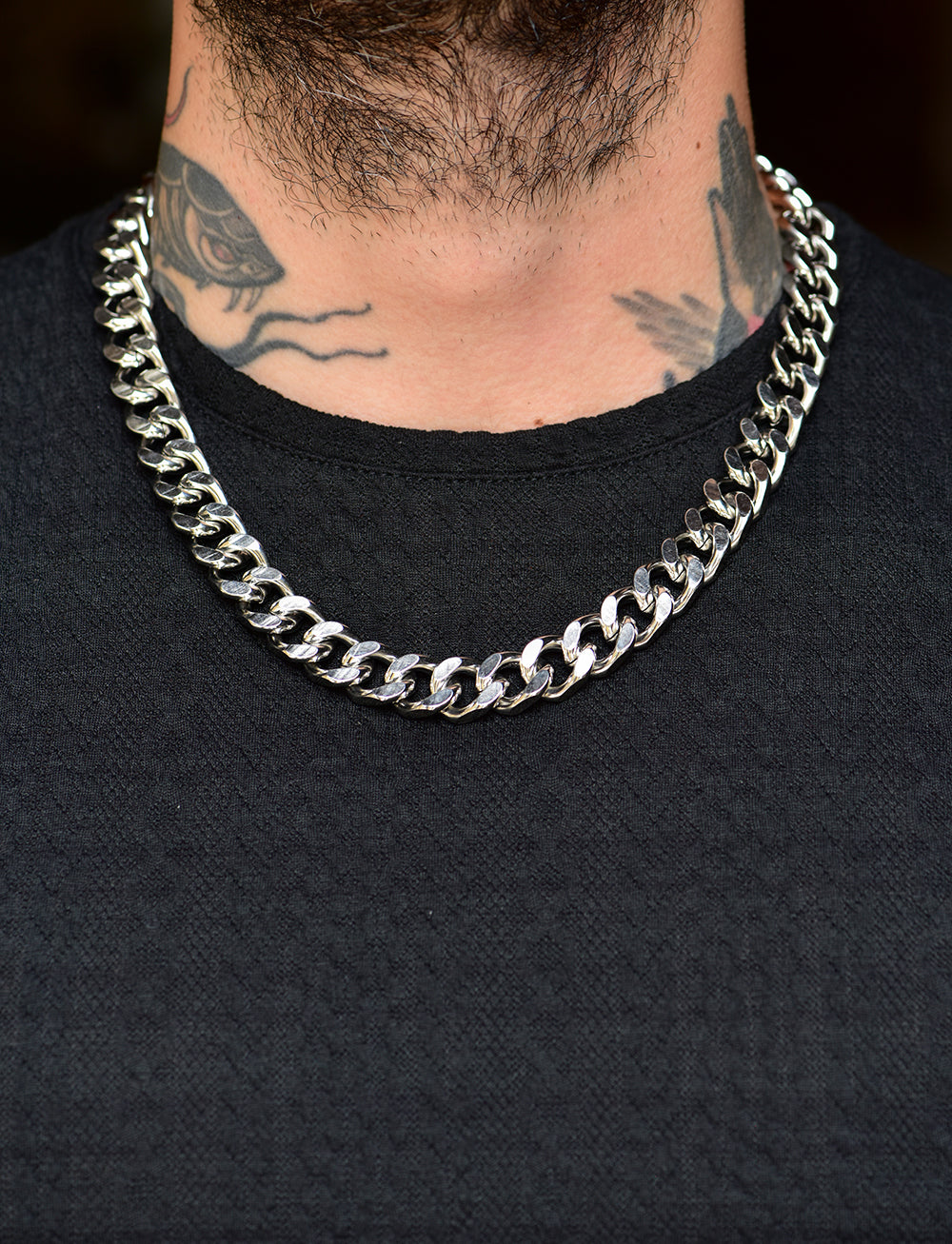 Thick silver Cuban choker 55cm x 14mm