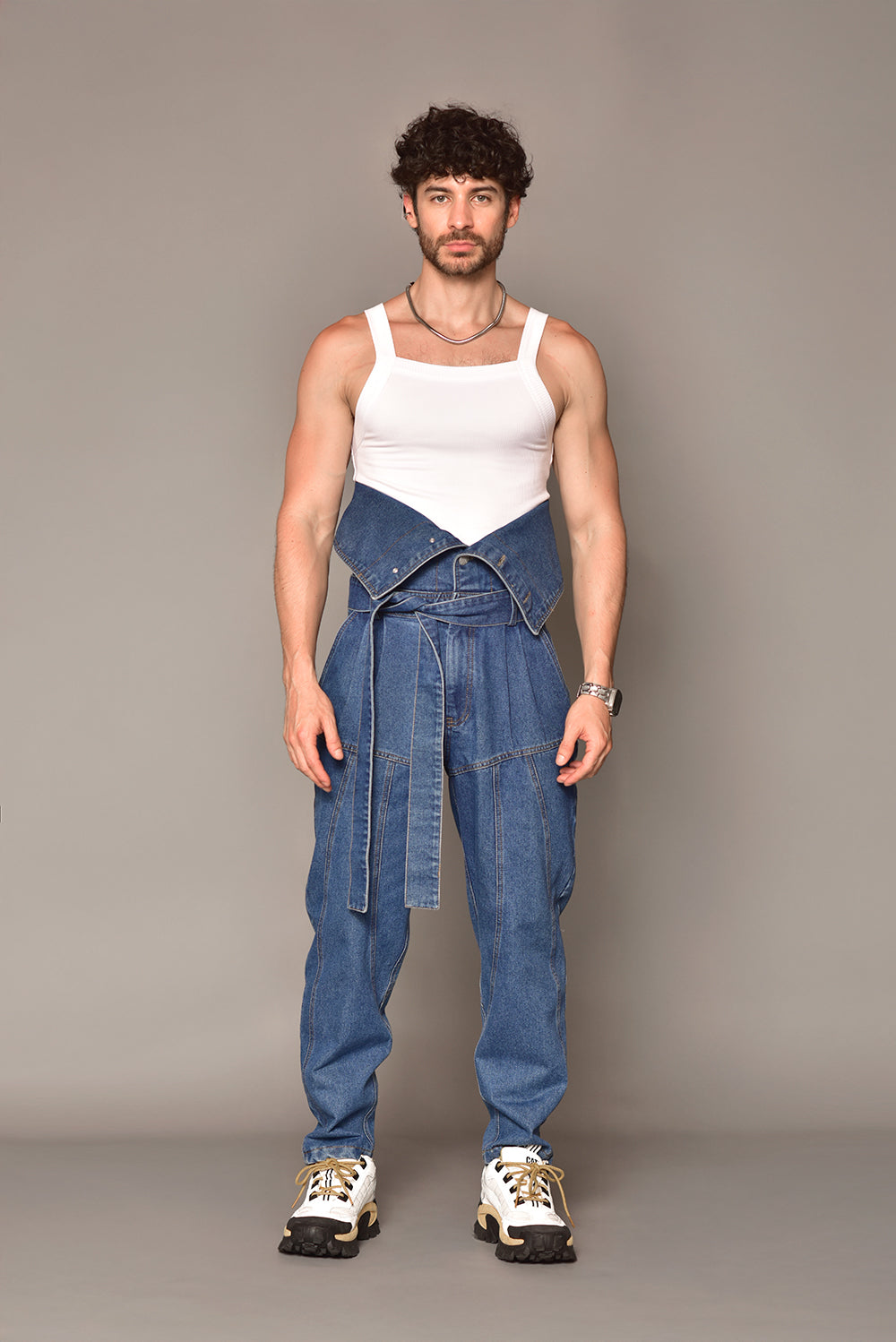 Tank top rib blanca