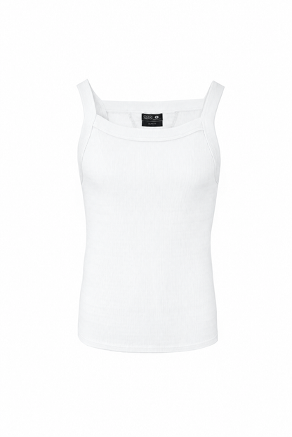 Tank top rib blanca