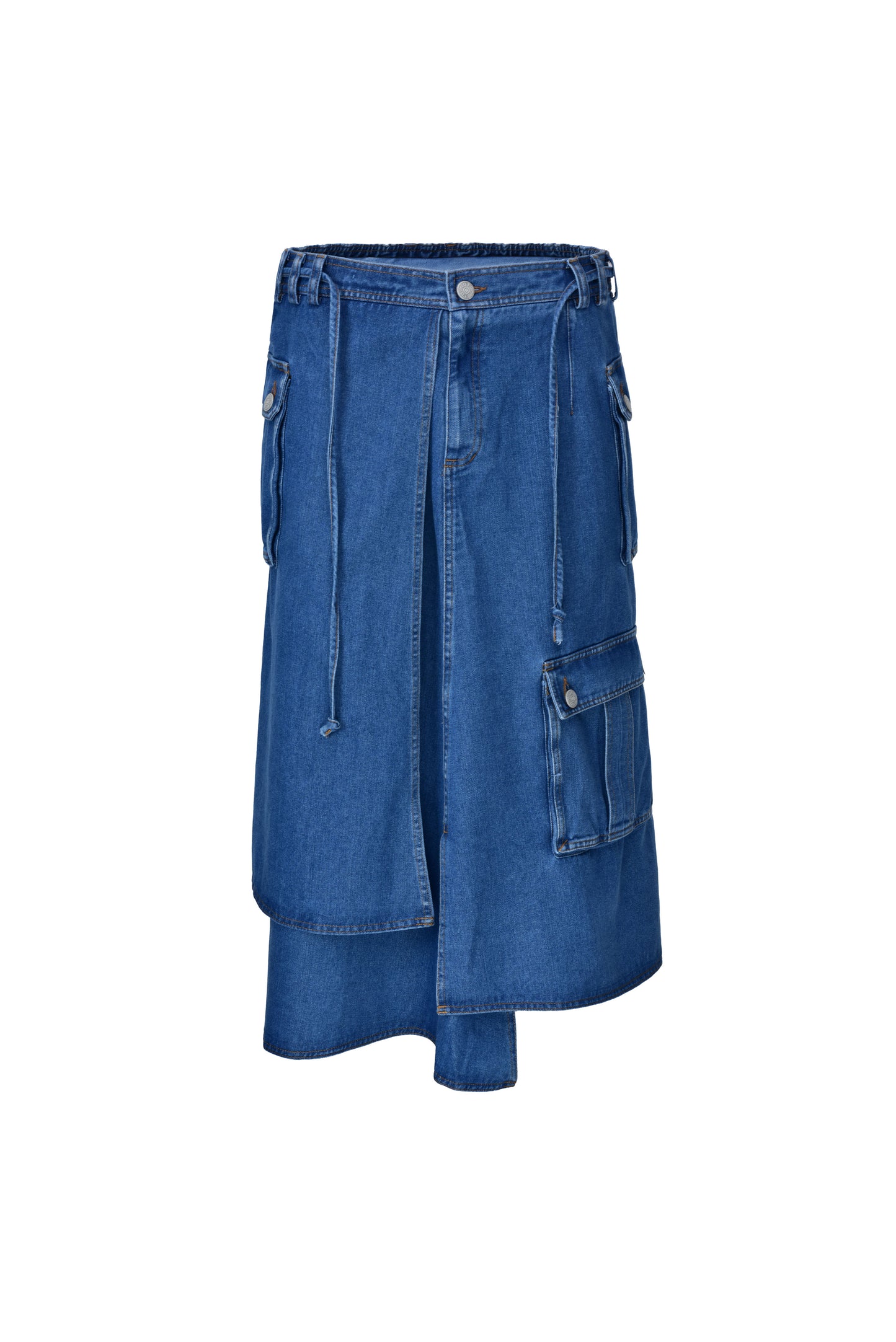 Falda techwear neocargo denim azul