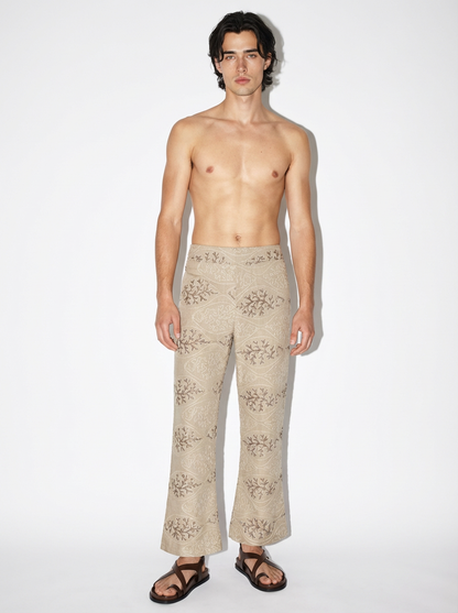 Pantalón terra wide leg bordado