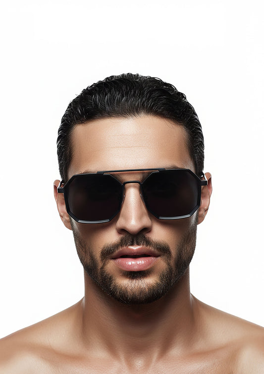 Gafas hexagonal black