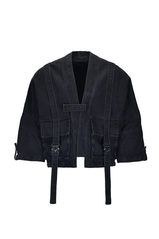Kimono cargo denim negro