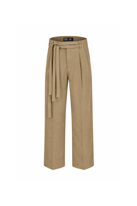 Pantalón mocca baggy double strap