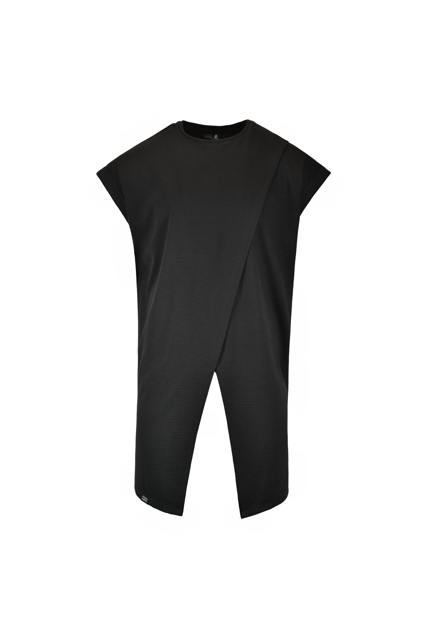 Camiseta oversize larga asimétrica negra