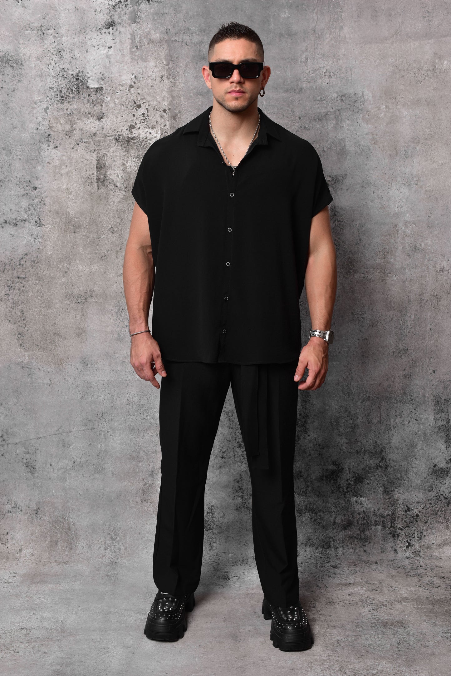 Bluson oversize extragrande negro