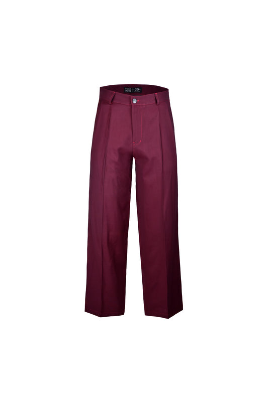 Pantalón wide leg vinotinto