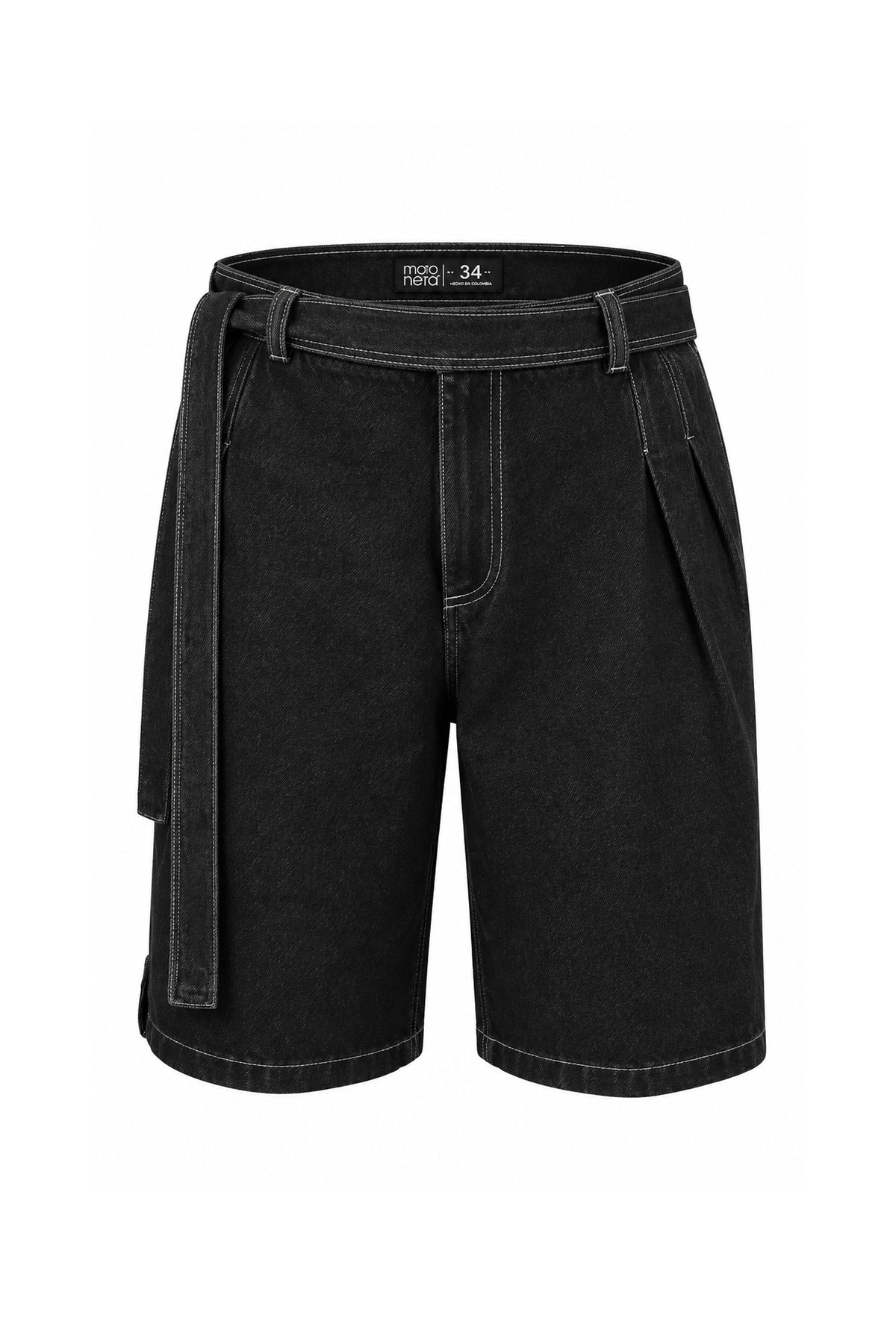 Tailored jort raw denim negro